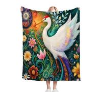 Fotmung Couverture en Flanelle Polaire Oiseau Coloré, 130x150 Pratique pour Le Canapé Angle, Accessoire Élégant pour la Salle de Séjour, Léger et Respirant, Utilisable Quatre Saisons R318