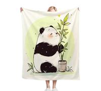 Fotmung Couverture Plush Flanelle Animal Panda, 150x200 cm Couverture pour Les Voyages Courts, Décoration pour Les Petites Appartements, Lavable en Machine et Durable dans Le Temps E4