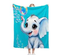 Fotmung Couverture Plush Flanelle éLéPhant Bulle, 150x200 cm Couverture pour Les Voyages Courts, Décoration pour Les Petites Appartements, Lavable en Machine et Durable dans Le Temps R24