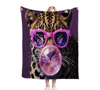 Fotmung Couverture Plush Flanelle LéOpard Bulle, 150x200 cm Couverture pour Les Voyages Courts, Décoration pour Les Petites Appartements, Lavable en Machine et Durable dans Le Temps R20