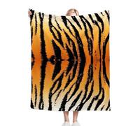 Fotmung Couverture Plush Flanelle Rayures de Tigre, 150x200 cm Couverture pour Les Voyages Courts, Décoration pour Les Petites Appartements, Lavable en Machine et Durable dans Le Temps E18