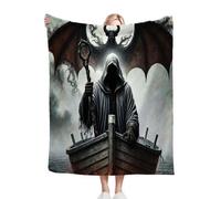 Fotmung Couverture Plush XXL Chauve-Souris Noire, 180x220 cm Pratique pour Le Canapé Grand Format et Chambre Principale, Décoration Élégante pour la Maison, Léger et Facile à Entretenir R178