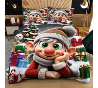 Fotmung Housse de Couette 200x200 GarçOn RêVeur, 1 Housse de Couette + 2 Taies D'oreillers, Séchant Rapide, Doux au Toucher et Léger, Crée Une Atmosphère Chaleureuse pour Le Lit Q378