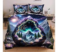 Fotmung Parure de Lit 90x190 Enfant Pierre de Sagesse, Housse de Couette en Microfibre, Ensemble de Literie avec Parure de Couette avec Fermeture Éclair + 1 Taie d'oreiller 65x65 C51