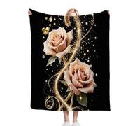 Fotmung Plaid Polaire 150 x 200 Fleur Rose, Impression 3D Flanelle Couverture Polaire en Microfibre pour Adultes 150x200 cm, Couverture Plaid Lit Jeté de Canapé Légère et Doux D99