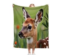 Fotmung Plaid Polaire 200x220 Cerf Animal, Couverture Impression 3D Jeté de Canapé, Plaid Canapé Grande Taille, Couverture Polaire Flanelle Moelleuse pour Cadeau Femme R169