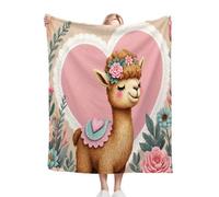 Fotmung Plaid Polaire 200x220 Chameau en Forme de CœUr, Couverture Impression 3D Jeté de Canapé, Plaid Canapé Grande Taille, Couverture Polaire Flanelle Moelleuse pour Cadeau Femme R79