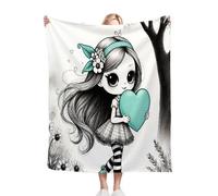 Fotmung Plaid Polaire 200x220 Fille CœUr, Couverture Impression 3D Jeté de Canapé, Plaid Canapé Grande Taille, Couverture Polaire Flanelle Moelleuse pour Cadeau Femme R221