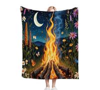 Fotmung Plaid Polaire 200x220 Flammes ColoréEs, Couverture Impression 3D Jeté de Canapé, Plaid Canapé Grande Taille, Couverture Polaire Flanelle Moelleuse pour Cadeau Femme R181