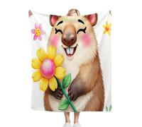 Fotmung Plaid Polaire 200x220 Hamster Brun, Couverture Impression 3D Jeté de Canapé, Plaid Canapé Grande Taille, Couverture Polaire Flanelle Moelleuse pour Cadeau Femme R395