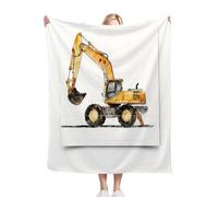 Fotmung Plaid Polaire 200x220 Pelleteuse en Animation 3D, Couverture Impression 3D Jeté de Canapé, Plaid Canapé Grande Taille, Couverture Polaire Flanelle Moelleuse pour Cadeau Femme-B15