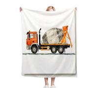 Fotmung Plaid Polaire 220x240 Camion Malaxeur Animation 3D, pour Grands Lits, Couverture pour Deux Personnes, Décoration pour la Chambre, Chaude, Lavable en Machine et Résistant aux Usures-B14