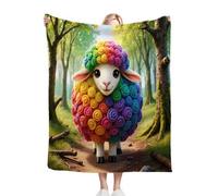 Fotmung Plaid Polaire 240x260 Adulte Mouton Coloré, Flanelle Épaisse Peluche Couverture Lit 2 Personnes en Microfibre, Chaude Légère Jeté de Canapé Grande Taille pour Enfants B191