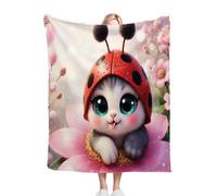 Fotmung Plaid Polaire Enfant 130x150 Chat Coloré, Douce Flanelle Couverture de Lit 1 Personne en Microfibre, Chaude Plaid Jeté de Canapé Chambre Literie Couverture, 130x150 R191