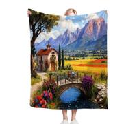 Fotmung Plaid Polaire Enfant 130x150 Paysage, Douce Flanelle Couverture de Lit 1 Personne en Microfibre, Chaude Plaid Jeté de Canapé Chambre Literie Couverture, 130x150 R75