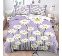 Fotmung Set de Couette 160x200 cm Imprimé Fleurs ColoréEs, 1 Housse de Couette + 2 Taies D'oreillers 65x65, pour Les Chambres d'Étudiants, Les Studios, Séchant Rapide et Doux sur la Peau-A308
