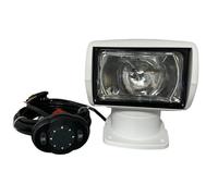 FOTN Projecteur halogène pour bateau - 24 V 100 W - 2500 lm - Rotation à 360° - Télécommande - Lampe de recherche portable avec base carrée - Étanche IP67