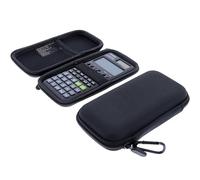 foto-kontor Étui Compatible avec Casio FX-991 DE X Calculatrice Scientifique Coque Rigide Housse de Transport Antichoc Imperméable avec Pochette en Maille et Mousqueton Noir