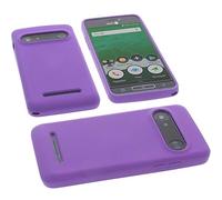 foto-kontor Étui Compatible avec Doro 8035 Sac de Protection en TPU en Silicone Sac pour Portable Mauve
