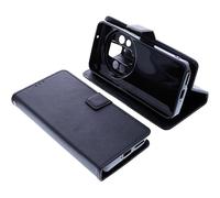 foto-kontor Étui Compatible avec Oukitel WP200 Pro Protection Book Style Case Housse Portefeuille pour téléphone Smartphone Coque à Rabat Support Pochette Noir