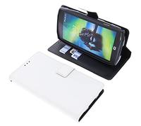 foto-kontor Housse Compatible avec CrossCall Action X5 Style Livre Blanc Coque de Protection Portefeuille