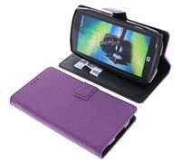 foto-kontor Housse Compatible avec CrossCall Action X5 Style Livre Mauve Coque de Protection Portefeuille