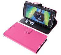 foto-kontor Housse Compatible avec CrossCall Action X5 Style Livre Rose Vif Coque de Protection Portefeuille
