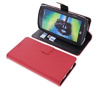 foto-kontor Housse Compatible avec CrossCall Action X5 Style Livre Rouge Coque de Protection Portefeuille