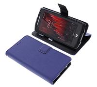 foto-kontor Housse Compatible avec CrossCall Core M5 Style Livre Bleu Coque de Protection Portefeuille