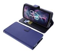 foto-kontor Housse Compatible avec CrossCall Stellar X5 / X5s Style Livre Bleu Coque de Protection Portefeuille