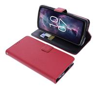 foto-kontor Housse Compatible avec CrossCall Stellar X5 / X5s Style Livre Rouge Coque de Protection Portefeuille