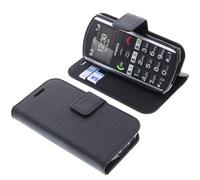 foto-kontor Housse Compatible avec Emporia Simplicity Style Livre Noir Coque de Protection Portefeuille