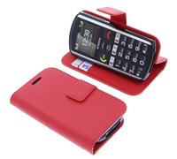 foto-kontor Housse Compatible avec Emporia Simplicity Style Livre Rouge Coque de Protection Portefeuille