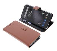 foto-kontor Housse Compatible avec Gigaset GS5 Style Livre Brun Coque de Protection Portefeuille