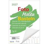 Foto-Malen-Basteln A4 weiß Notice 2027: Fotokalender zum Selbstgestalten. Do-it-yourself Kalender mit festem Fotokarton und Platz für Geburtstage/Notizen.