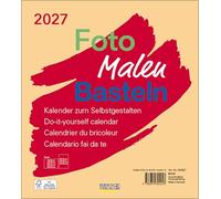 Foto-Malen-Basteln Bastelkalender beige 2027: Fotokalender zum Selbstgestalten. Do-it-yourself Kalender mit festem Fotokarton. Format: 21,5 x 24 cm