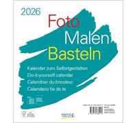 Foto-Malen-Basteln Bastelkalender weiß 2026: Fotokalender zum Selbstgestalten. Do-it-yourself Kalender mit festem Fotokarton. Format: 21,5 x 24 cm