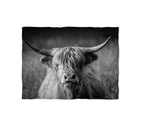 fotobar!Style Couverture Polaire d'environ 180 x 135 cm Motif bœuf des Highlands écossais
