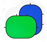 FOTOCREAT Chromakey Lot de 5 Toiles de Fond Pliables et réversibles pour Photographie, Streaming en Direct, 2 en 1, 2 x 2 m, Vert