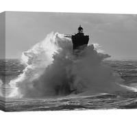 Fotografie Leuchtturm im Sturm - Leinwandbild - Jean Guichard, Phare du Four lors d'une tempête - 60x40 cm