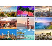 Fotografie Torsten Ackermann Lot de 9 cartes postales USA - Photos d'Amérique : New York San Franciso Golden Gate Miami Seattle Los Angeles Niagara Grand Canyon Floride