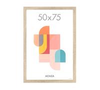 ACAZA Cadre Photo 50 x 75 cm, En Bois MDF et Verre Acrylic, Pour Photos, Posters et Puzzles, Décoration Murale, Portrait et Paysage, Chêne Clair