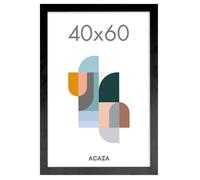 ACAZA Cadre Photo 40 x 60 cm, En Bois MDF et Verre Acrylic, Pour Photos, Posters et Puzzles, Décoration Murale, Portrait et Paysage, Noir