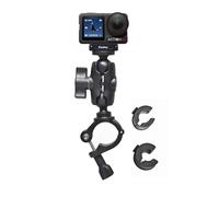 Fotoleey Support pour caméra de moto, support de rétroviseur compatible avec DJI Osmo Action 5 Pro/Action 4, Insta 360 X4/X3/Ace Pro, réglable de 8 à 36 mm, tête double boule