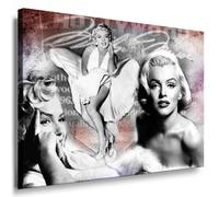 fotoleinwand24 Marilyn Monroe Impression sur toile montée sur châssis Motif étoiles pop art