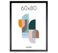 ACAZA Cadre 60x80 cm Noir, En Bois MDF et Verre Acrylic, Pour Photos, Posters et Puzzles, Décoration Murale, Portrait et Paysage 80x60