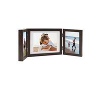 vidaXL Cadre photo dépliable Marron foncé 22x15 cm+2x(10x15 cm)