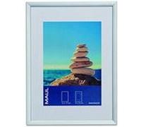 MAUL Cadre Photo MAULdesign en Aluminium, Format Portrait ou Paysage, avec Insert Passe-Partout, Cadre Amovible Amovible, Verre Plastique, Cadre Photo 13 x 18 cm, Argenté