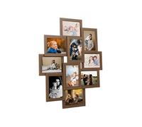 vidaXL Collage de cadres photo de photo 10x(13x18 cm) Marron clair MDF