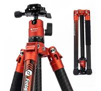 Fotopro 152 CM Trépied de Caméra en Fibre de Carbone avec Rotule 360 1/4 Plaque de Dégagement Rapide Trépied de Voyage Léger pour Appareil Photo Charge Maximale 10kg X Aircross 3 Orange